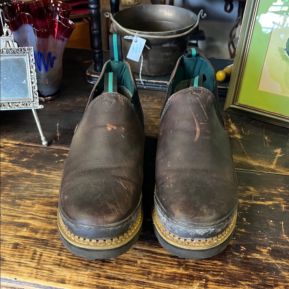 Georgia Boot Dark Brown Leather Slip-On Boots